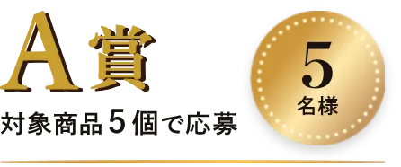 A賞 5名様 対象商品5個で応募